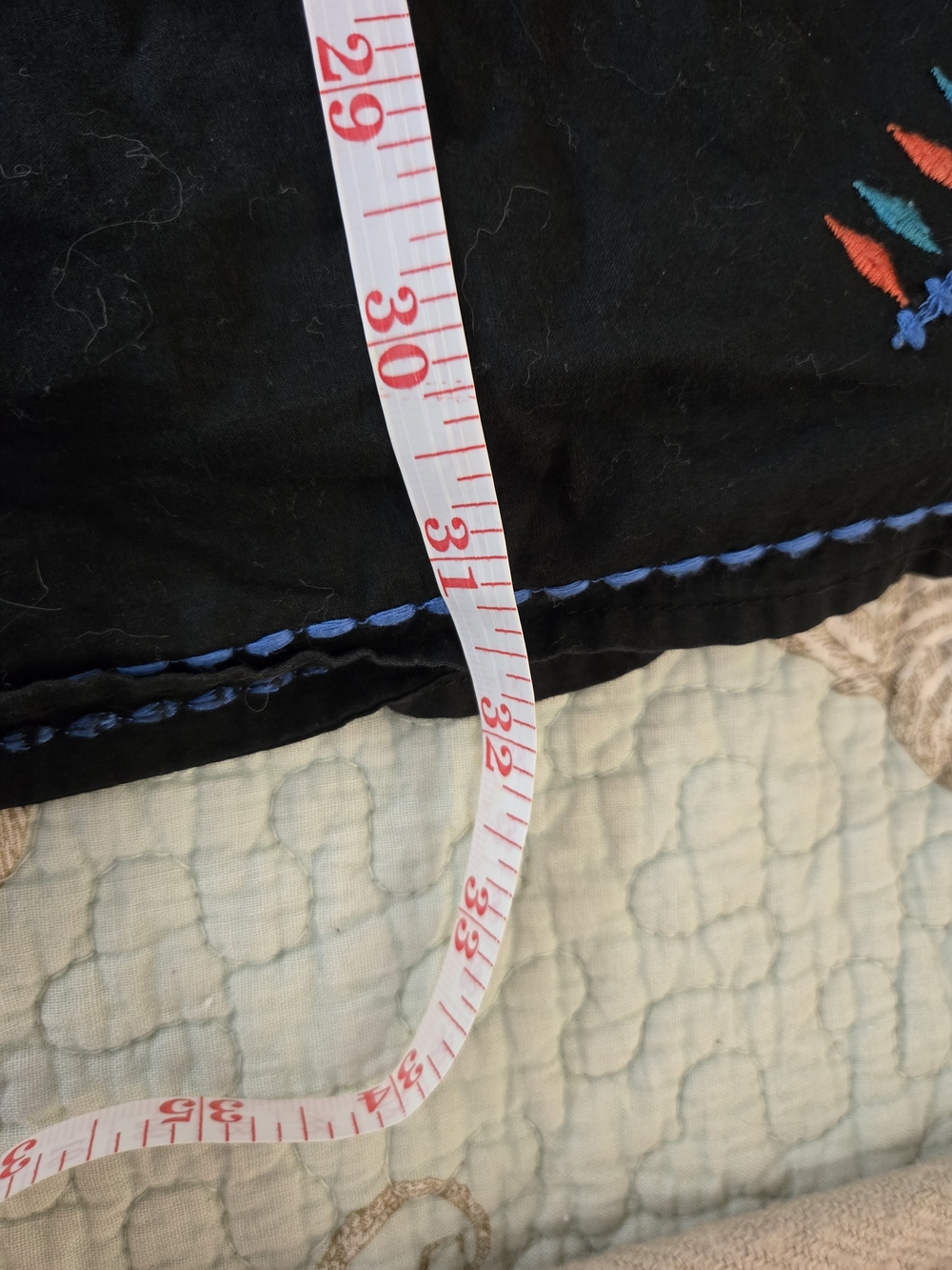 Topshop Black Sleeveless Embroidered Shift Dress with Blue and Orange Accents - Picture 7 of 8